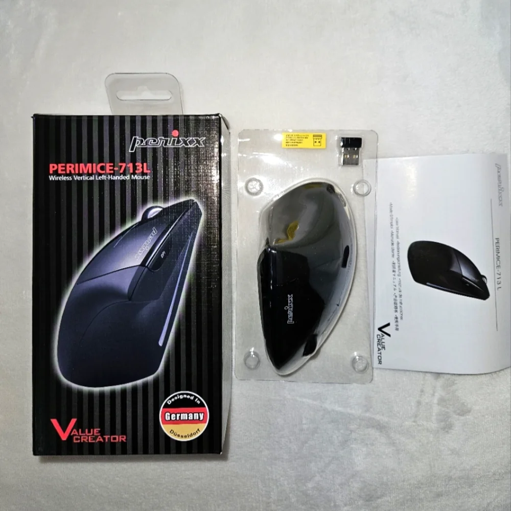 Perixx Perimice-713L Wireless Vertical Left-Handed Mouse Designed In Germany New